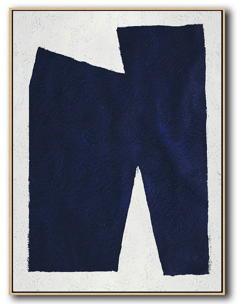 Original Art,Buy Hand Painted Navy Blue Abstract Painting Online,Large Canvas Art #C2D9